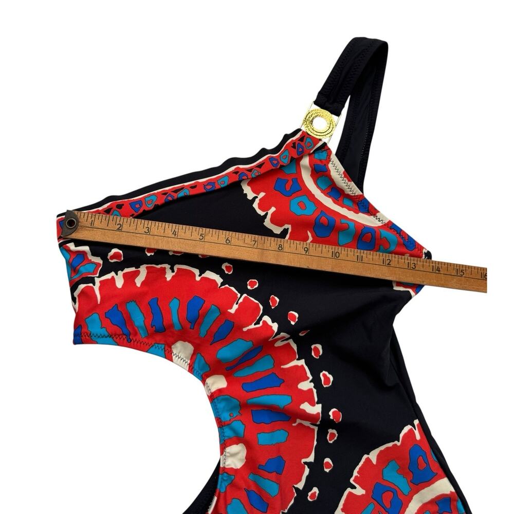Trina Turk Yucateca Halter Monokini Swimsuit Womens Size 8 One Shoulder 1-Piece - Picture 9 of 9